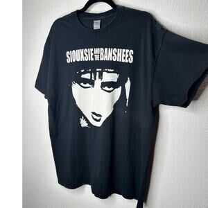 Siouxsie & the Banshee Gildan Black Short Sleeve White Graphic Tee XL